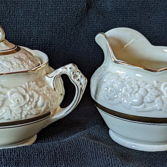 Vintage Crown Ducal Florentine Gold Band 2057 Fine China Creamer – c 1950s/1960s - Picture 5 of 5